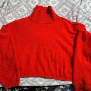 Free People So Low So High Cropped 100% Cashmere Sweater Size Small